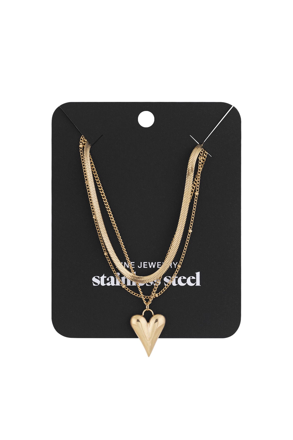 Elegant Gold Layered Heart Necklace for Daily Wear