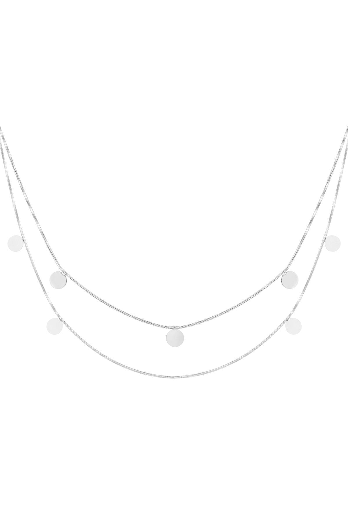 Elegant Multi-Layered Necklace in Silver & Gold
