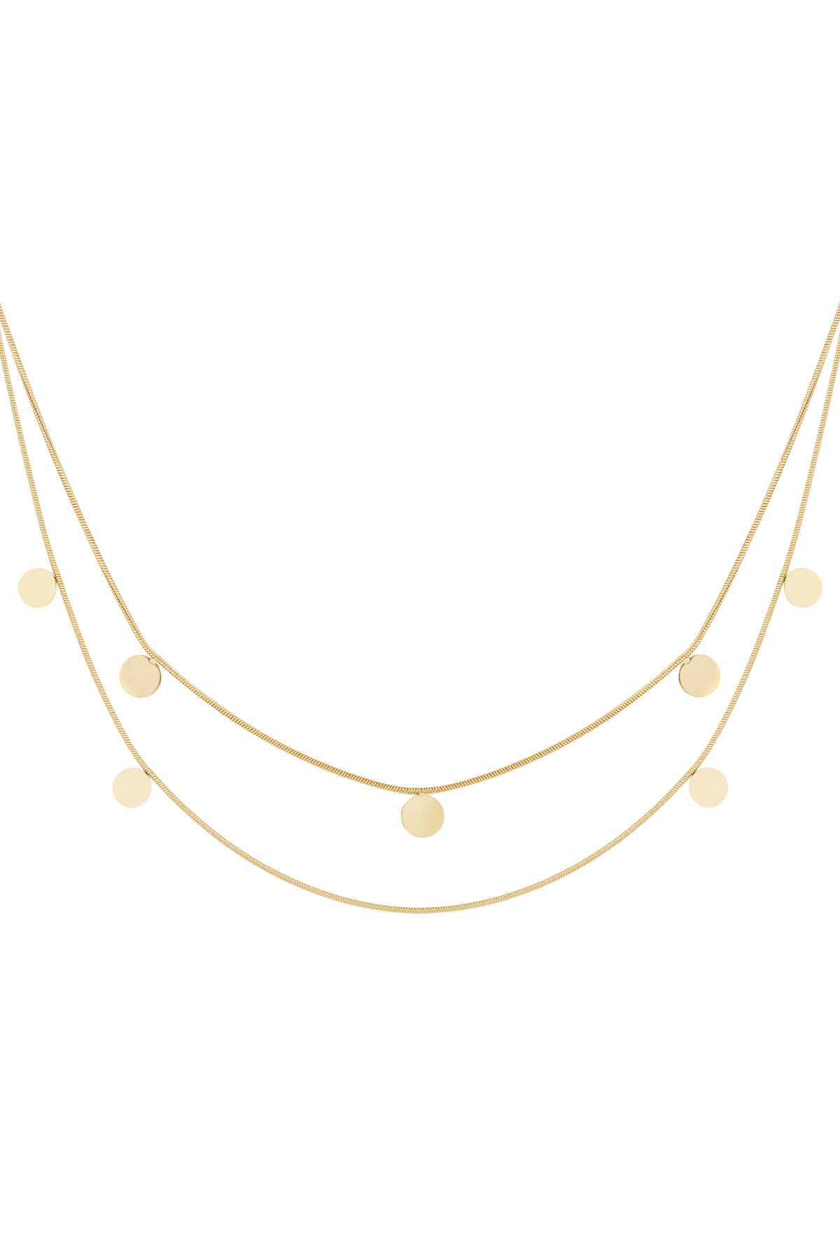 Elegant Multi-Layered Necklace in Silver & Gold