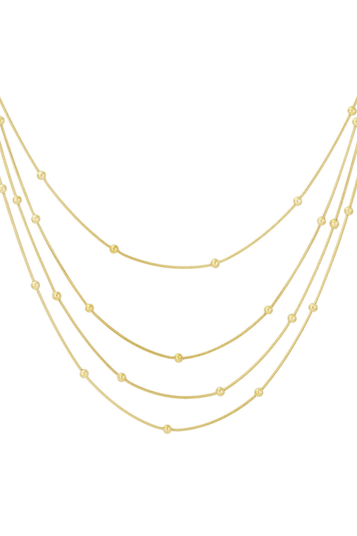 Elegant Layered Necklace in Silver, Gold, or Mixed Tones