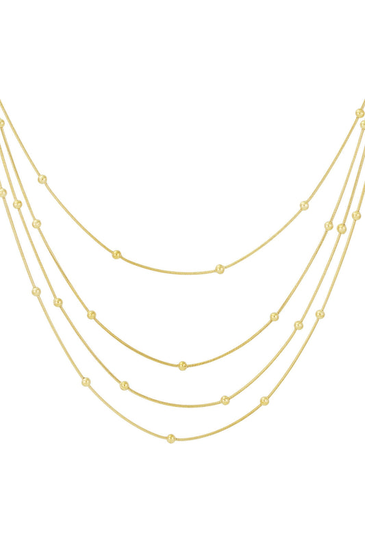 Elegant Layered Necklace in Silver, Gold, or Mixed Tones