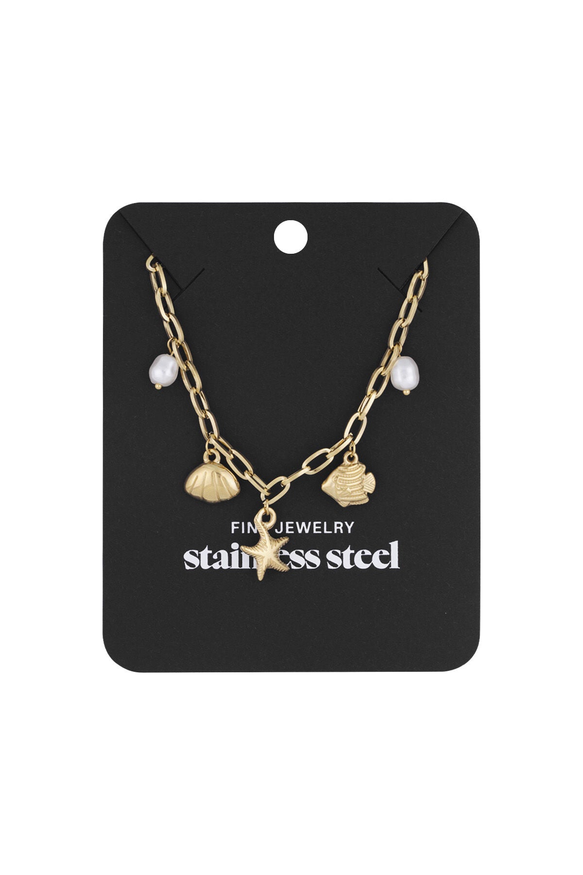 Elegant Oceanic Style Pendant Necklace - Silver & Gold