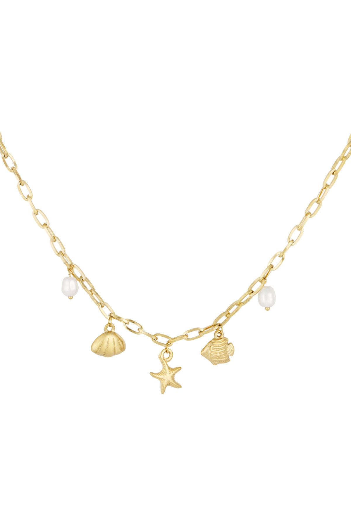 Elegant Oceanic Style Pendant Necklace - Silver & Gold