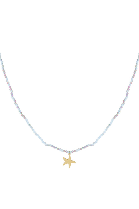 Elegant Light Blue Beaded Necklace for Casual Wear