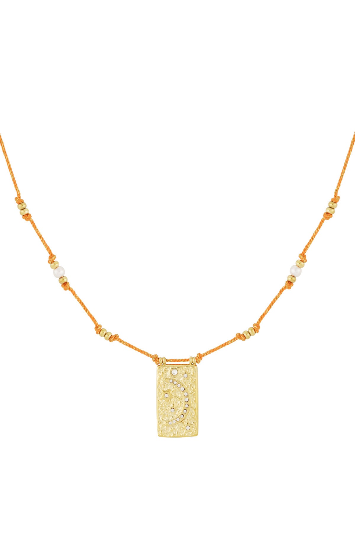 Elegant Braided Necklace in Orange and Fuchsia