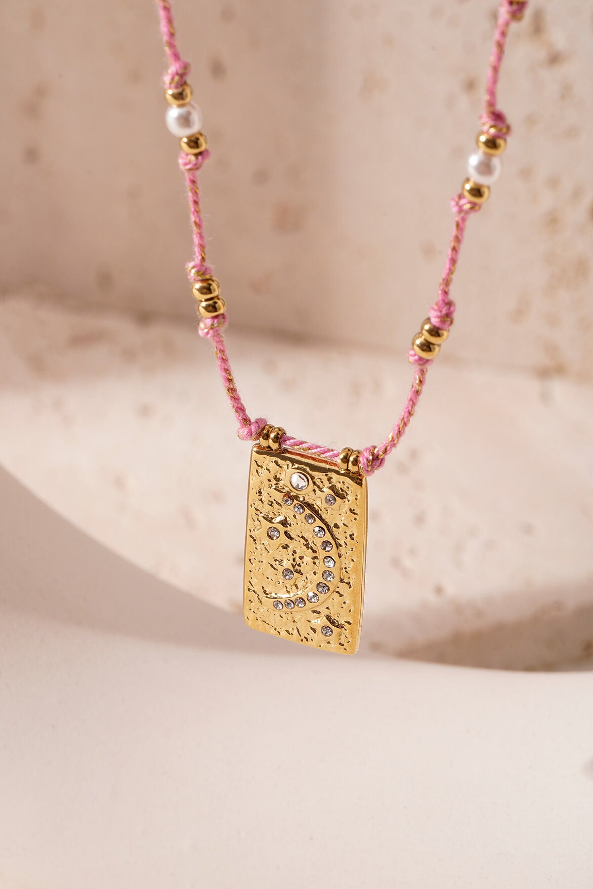 Elegant Braided Necklace in Orange and Fuchsia