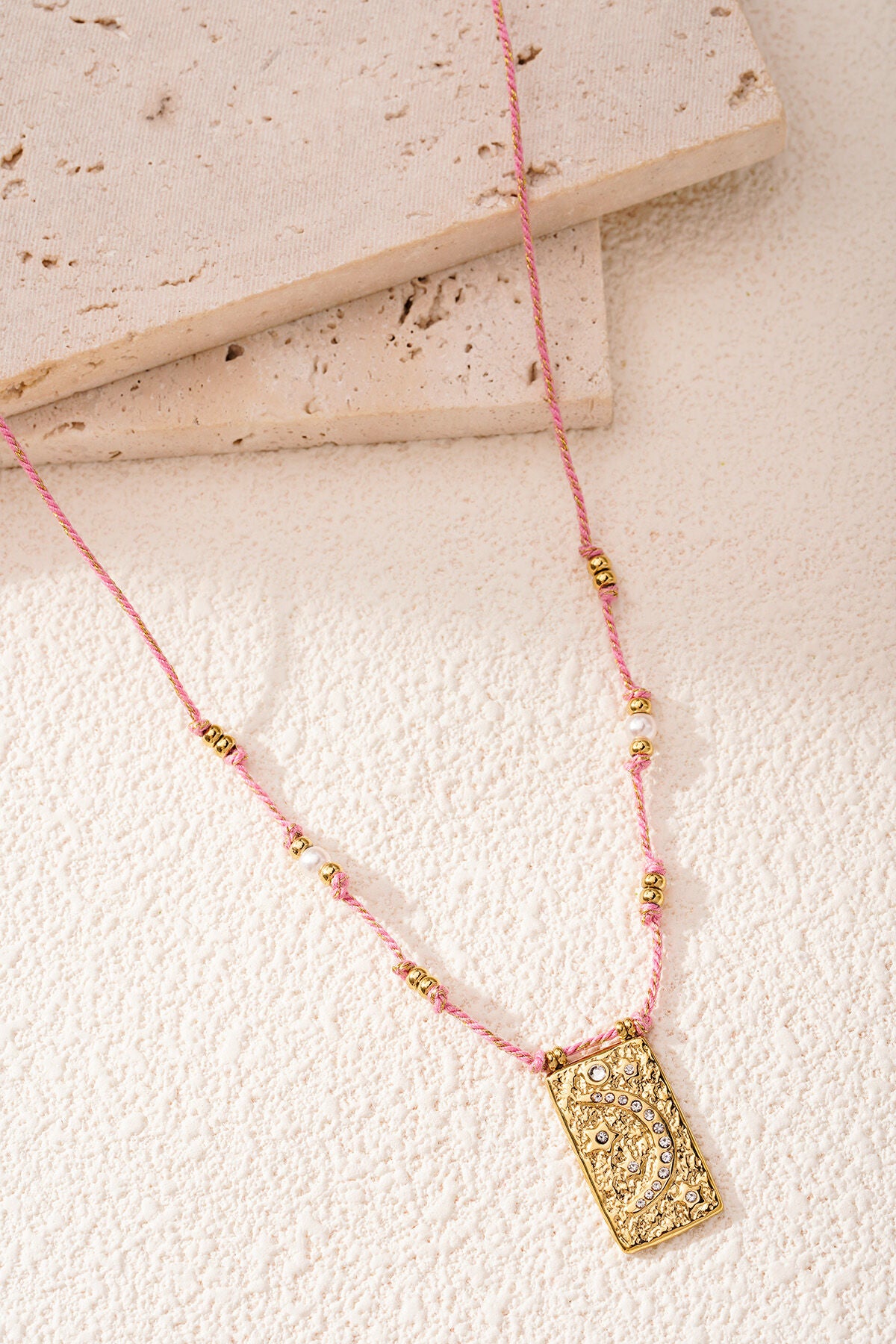 Elegant Braided Necklace in Orange and Fuchsia