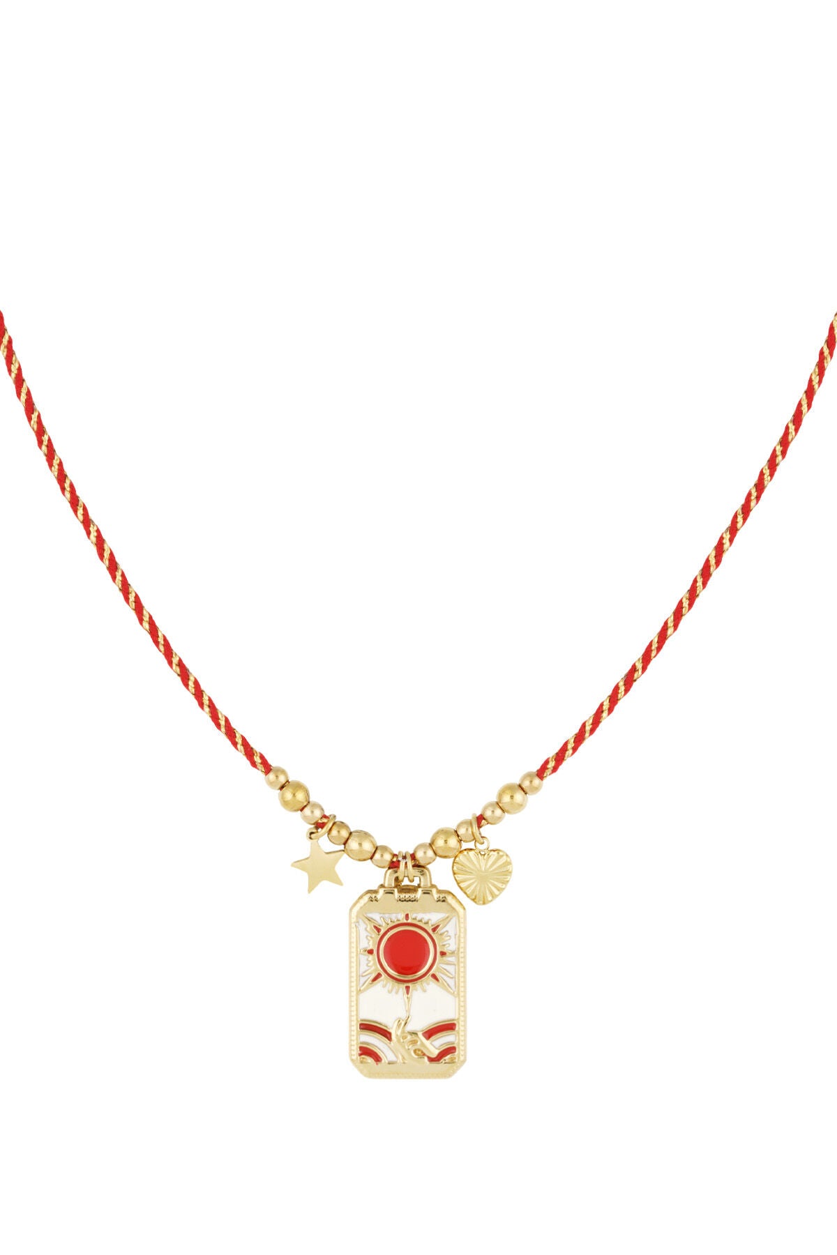 Chic Pink & Red Braided Necklace for Spring/Summer