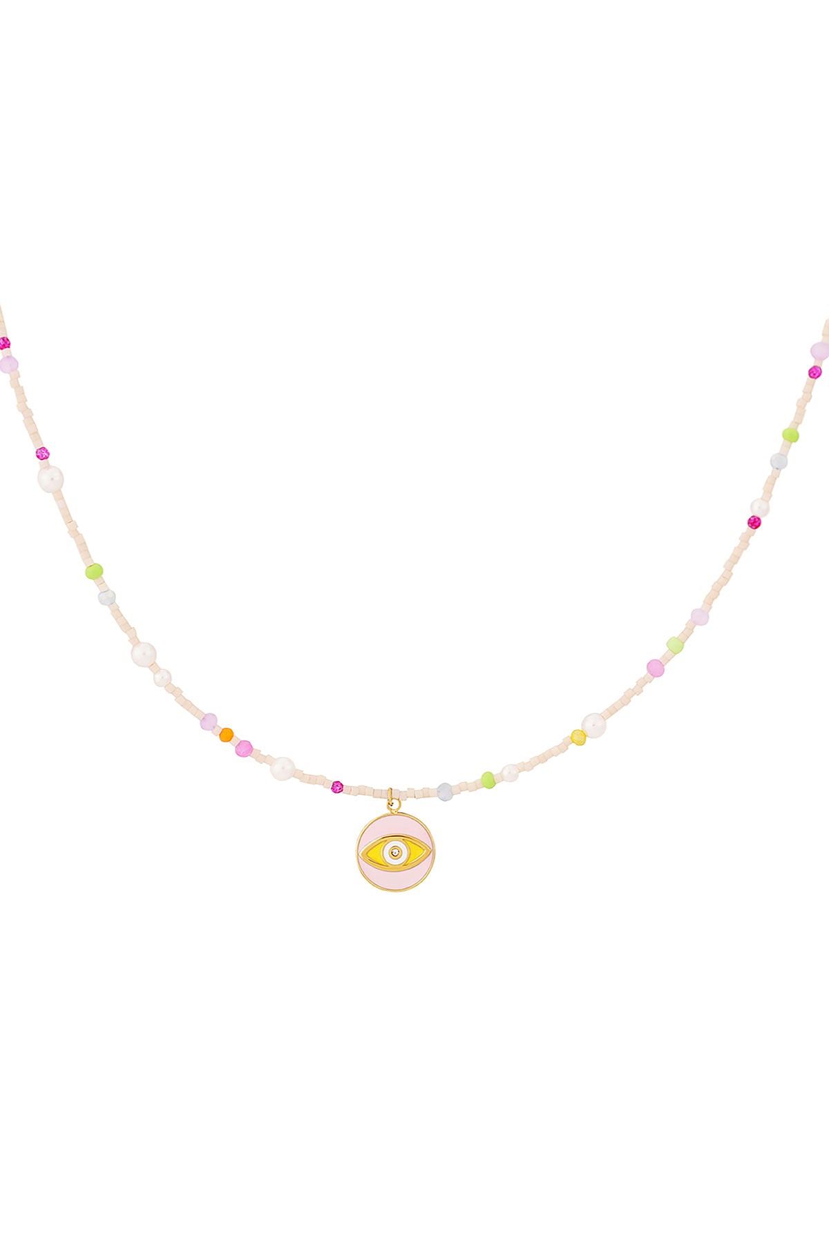 Stylish Pink Multi Beaded Necklace for Everyday Wear