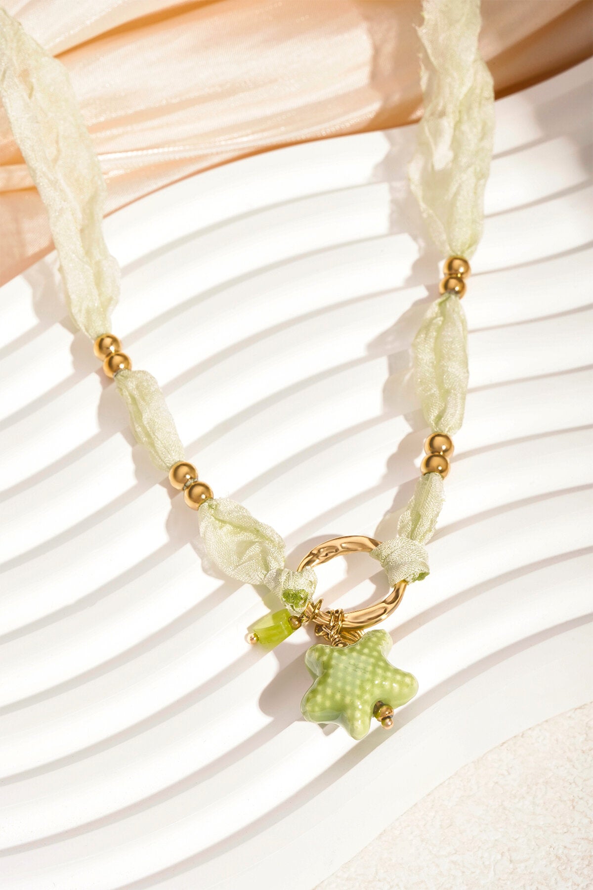 Elegant Green Braided Necklace for Women
