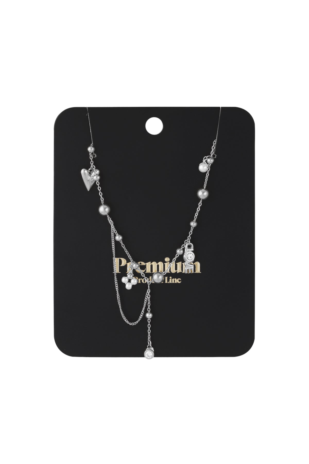 Elegant Irregular Shaped Pendant Necklace - Silver & Gold