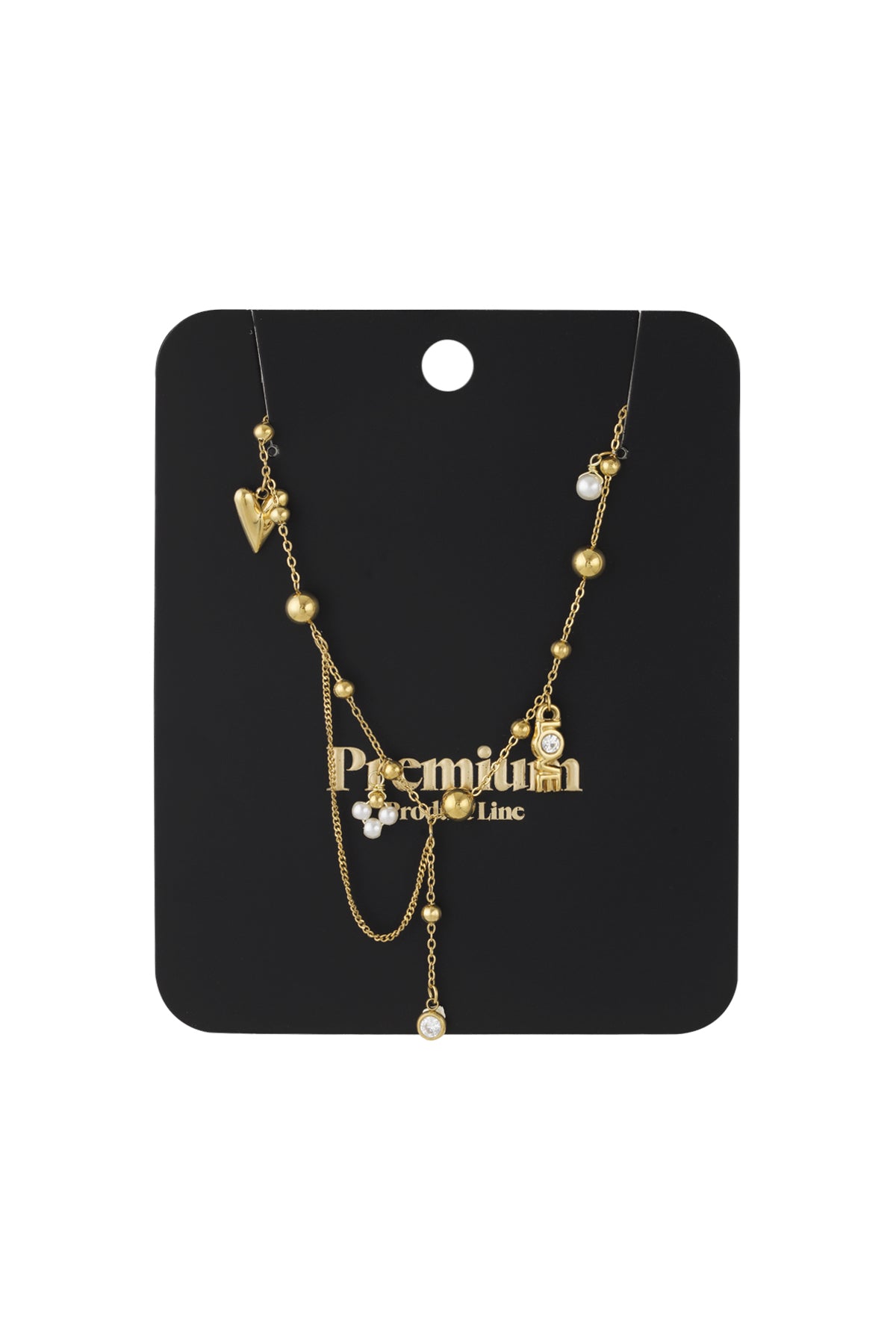 Elegant Irregular Shaped Pendant Necklace - Silver & Gold