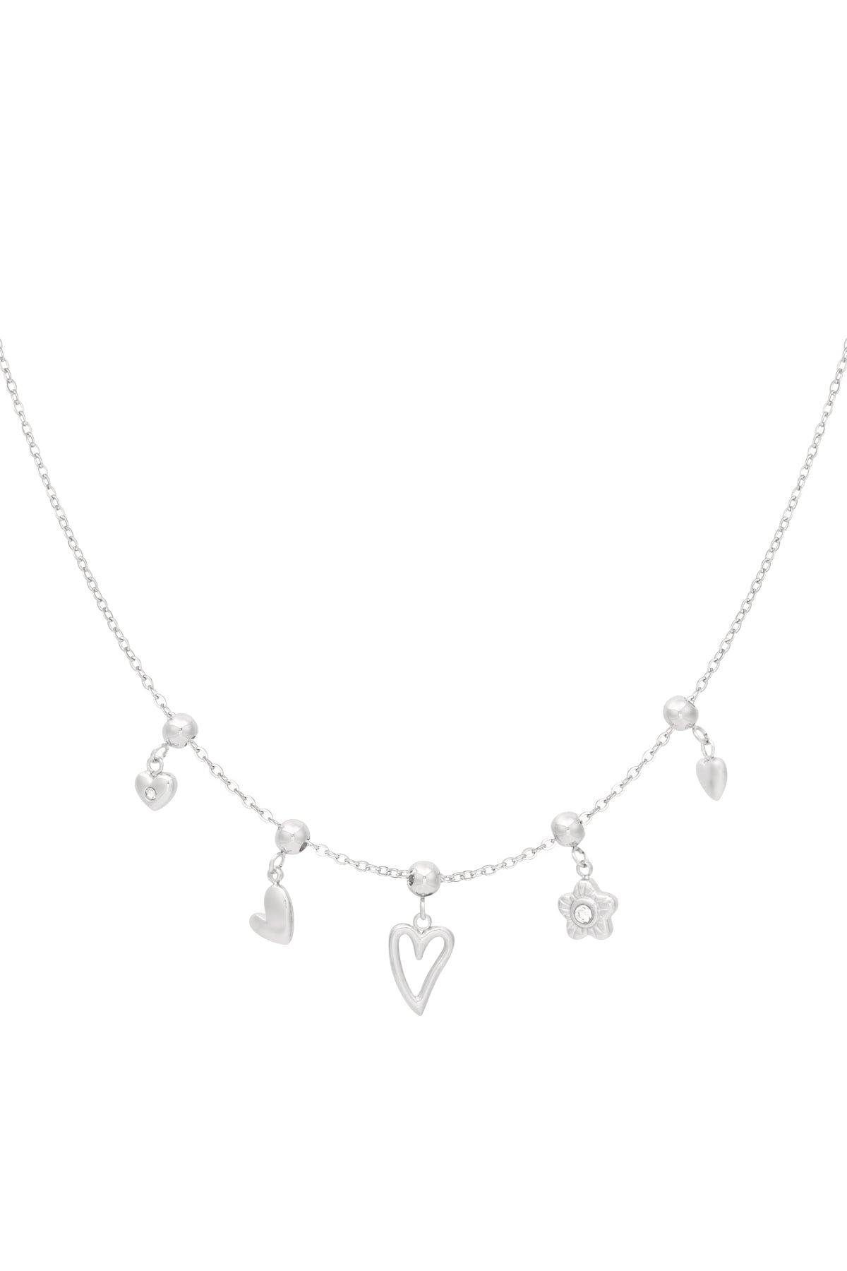 Elegant Heart Pendant Necklace for Women - Silver & Gold