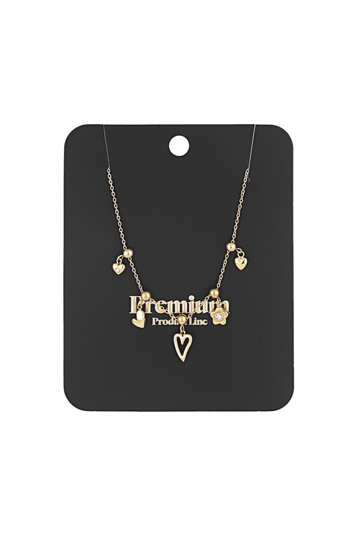 Elegant Heart Pendant Necklace for Women - Silver & Gold