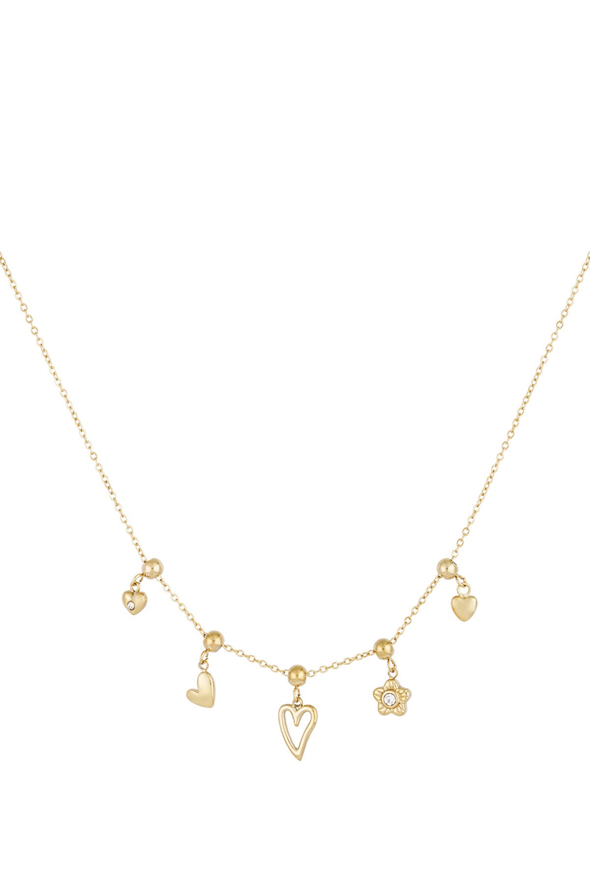 Elegant Heart Pendant Necklace for Women - Silver & Gold