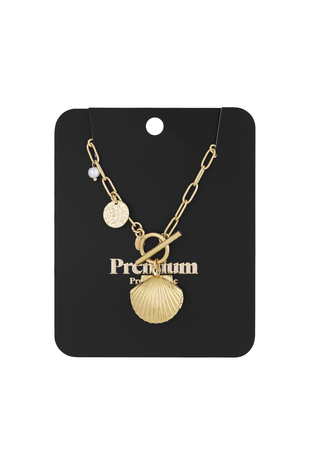 Elegant Oceanic Style Long Necklace in Silver and Gold