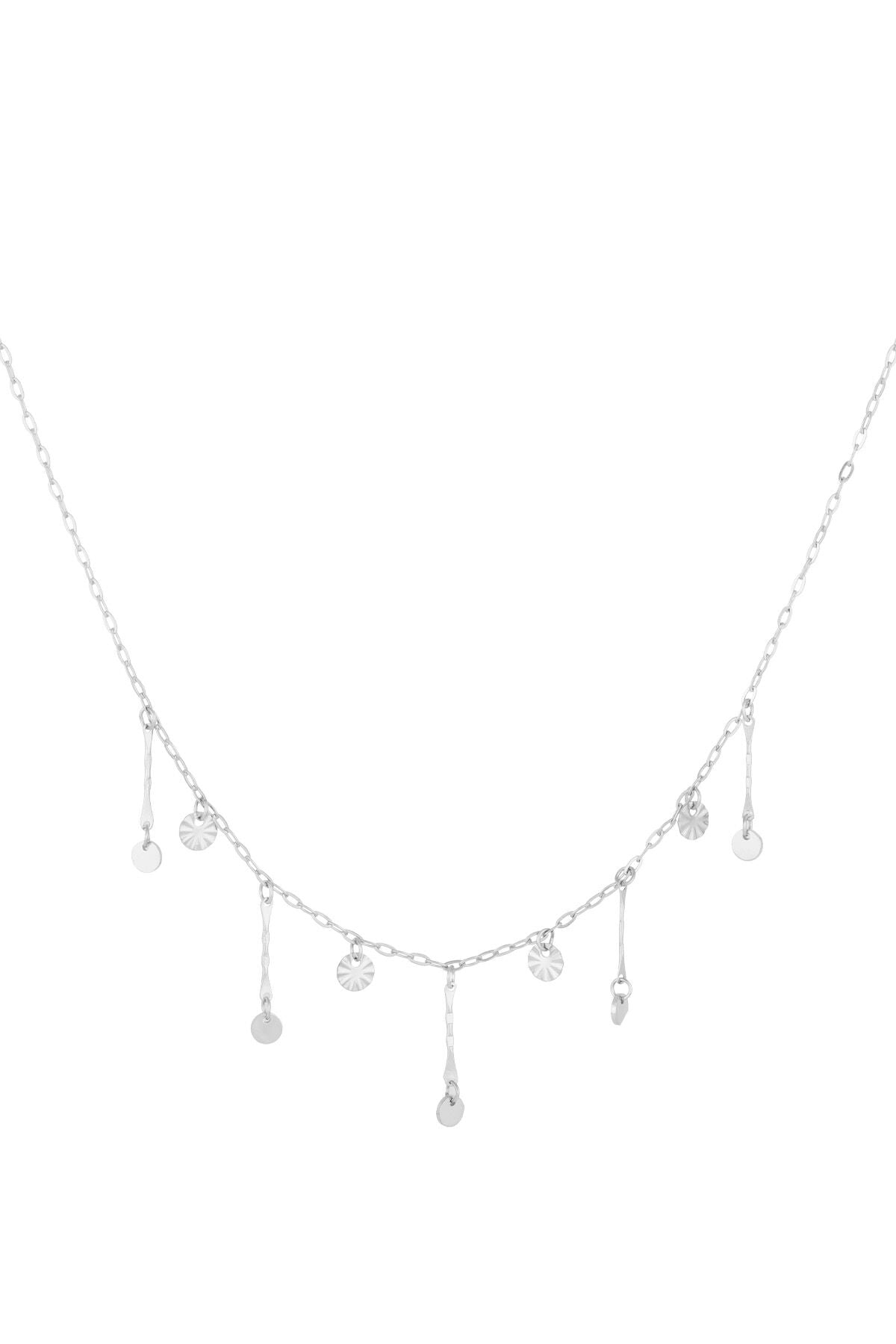 Elegant Irregular Shaped Pendant Necklace - Silver & Gold