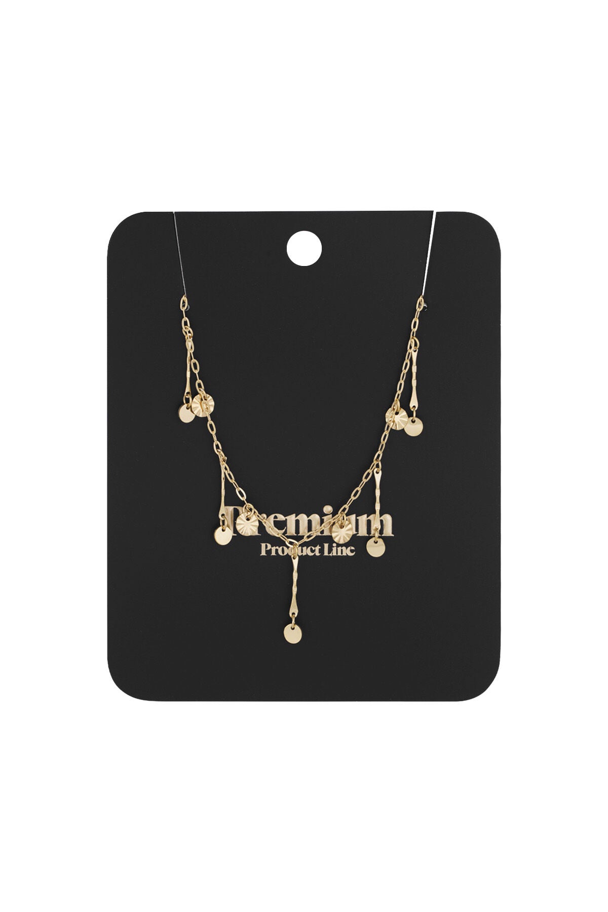 Elegant Irregular Shaped Pendant Necklace - Silver & Gold