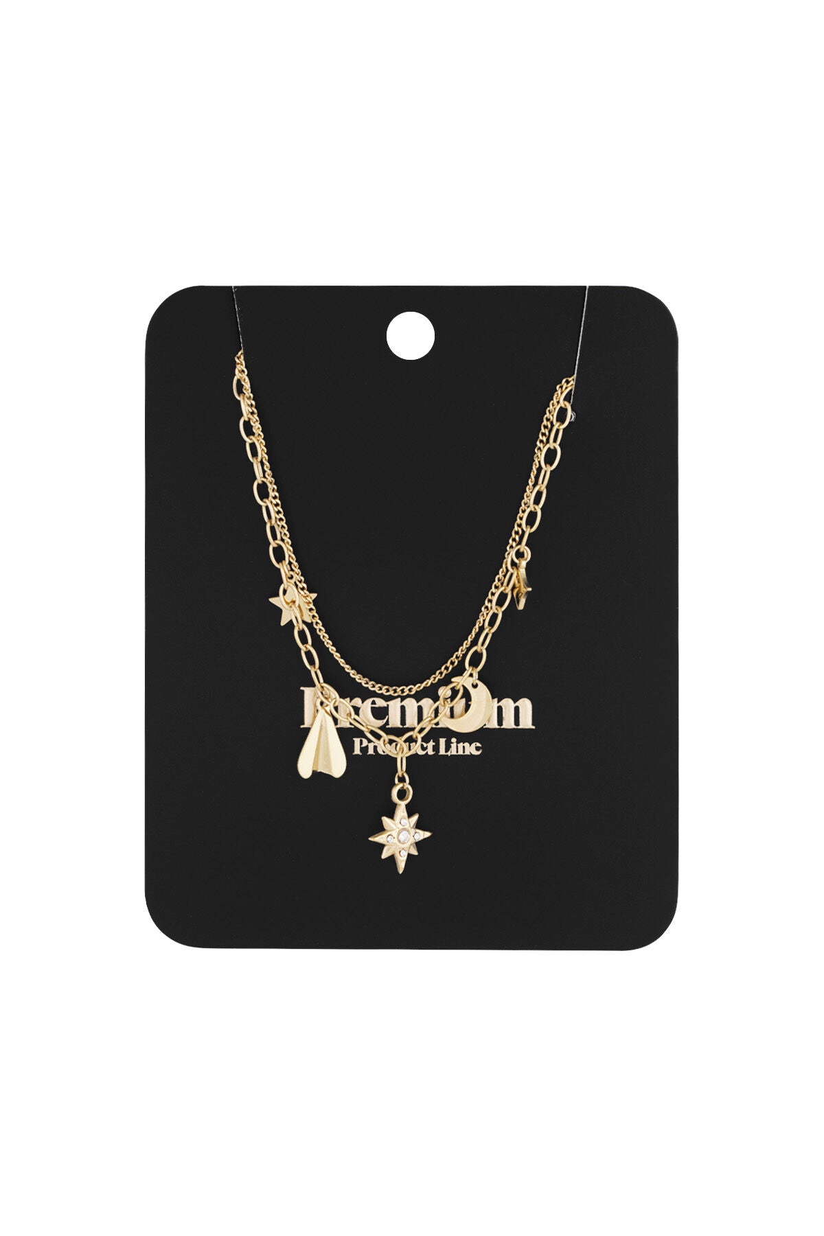 Elegant Multi-Layered Necklace in Silver and Gold