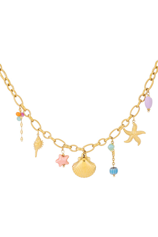 Elegant Gold-Toned Short Necklace for Spring/Summer