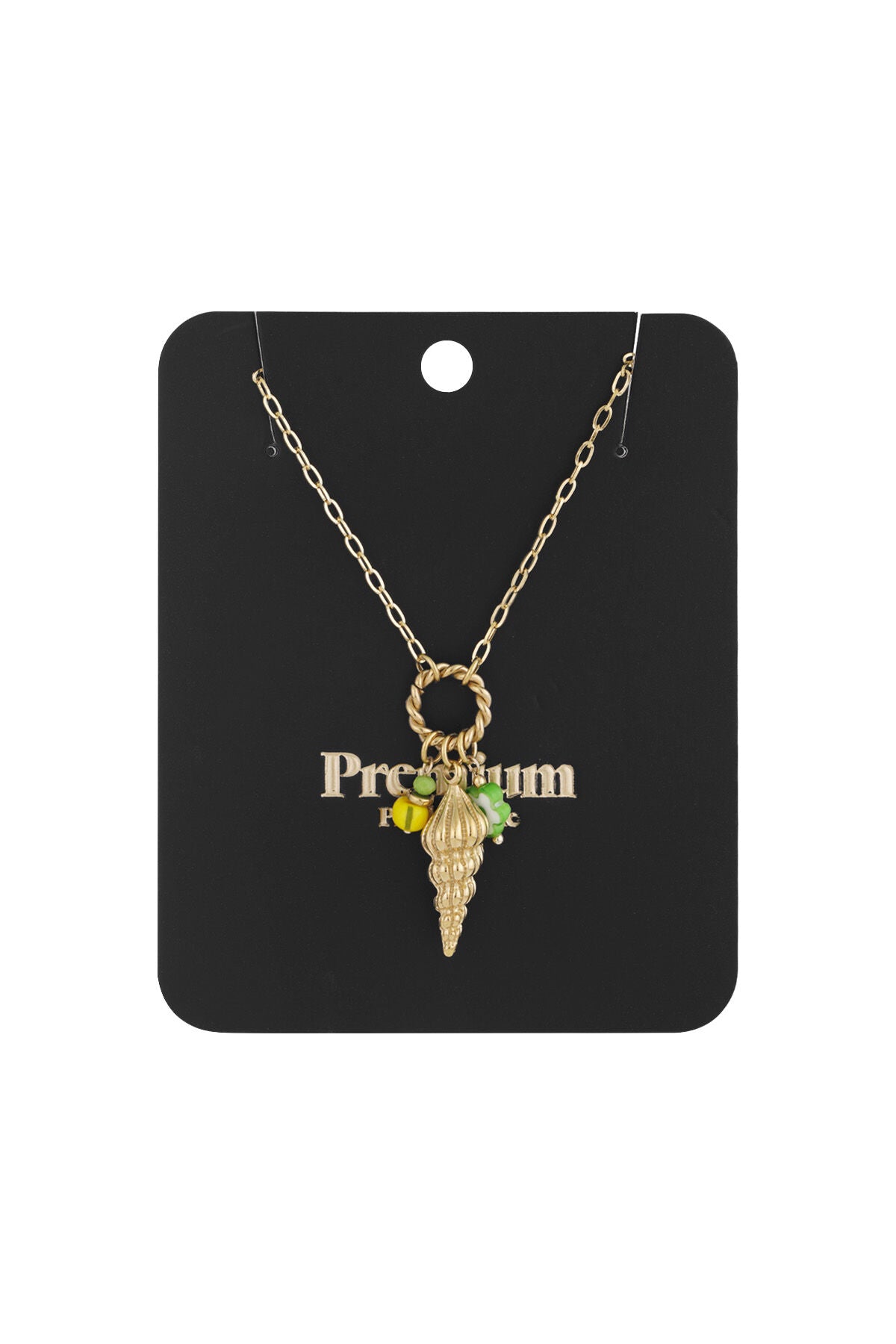 Elegant Gold Colored Oceanic Style Pendant Necklace