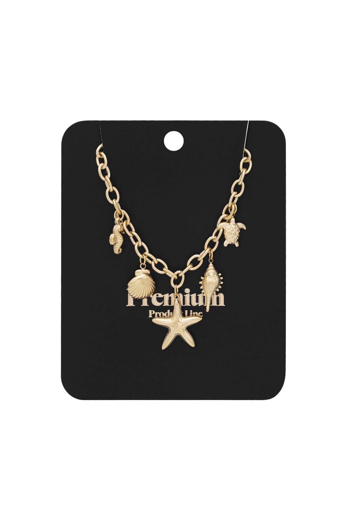 Elegant Gold Colored Stainless Steel Pendant Necklace