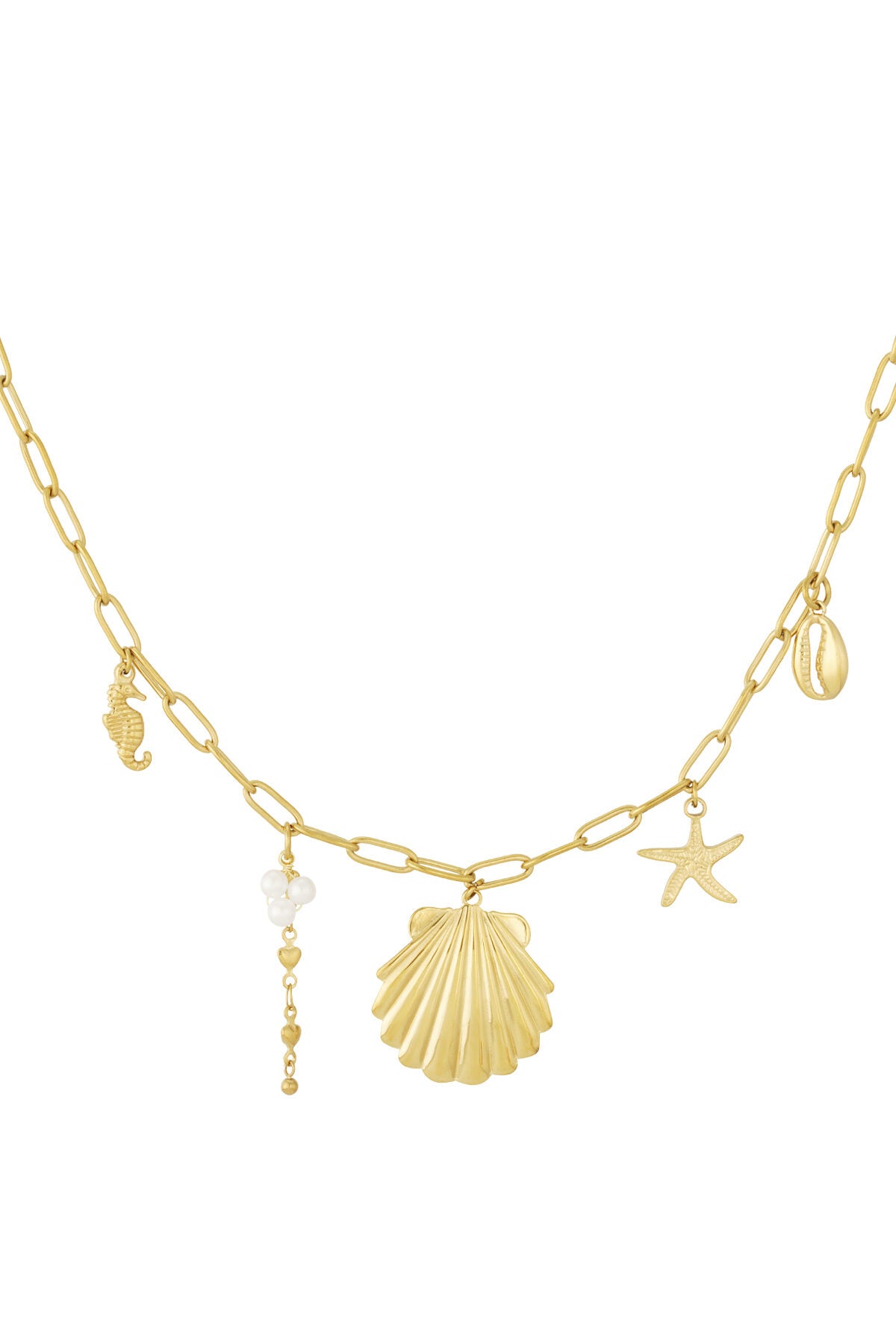 Elegant Gold Colored Clavicle Necklace for Women