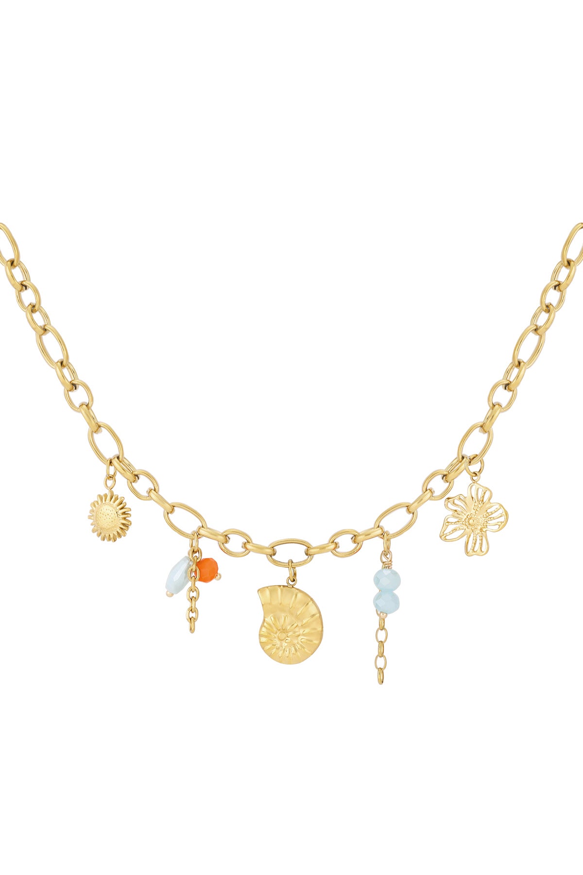 Elegant Gold Color Stainless Steel Oceanic Necklace