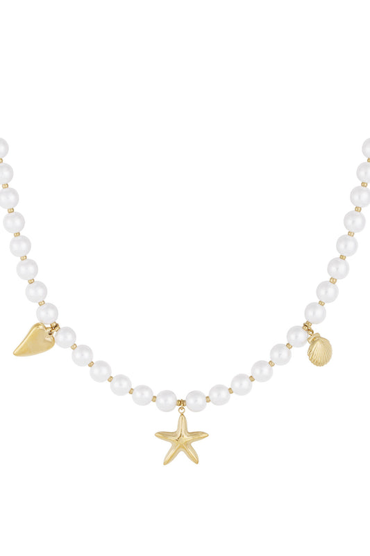 Elegant White Gold Beaded Necklace for Daily Wear