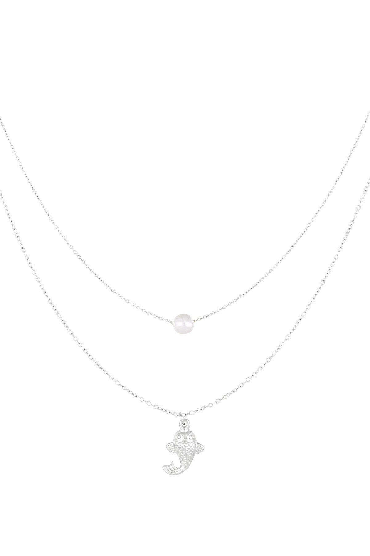 Elegant Multi-Layered Short Necklace in Silver & Gold