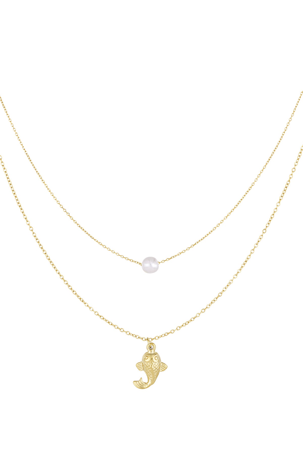 Elegant Multi-Layered Short Necklace in Silver & Gold