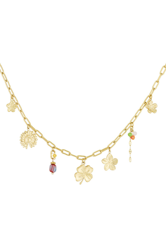 Elegant Gold Color Flower Pendant Necklace for Women