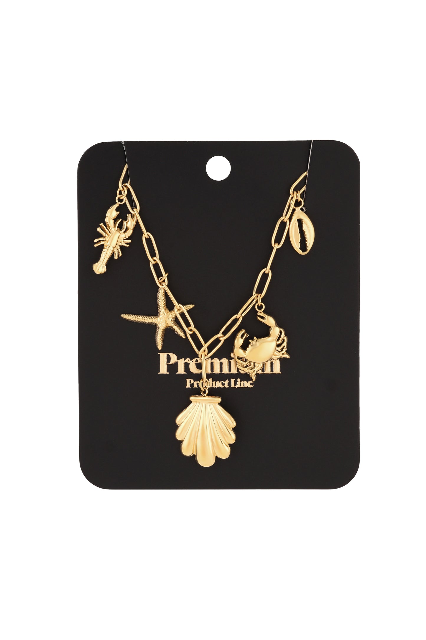 Elegant 14K Gold Plated Oceanic Pendant Necklace
