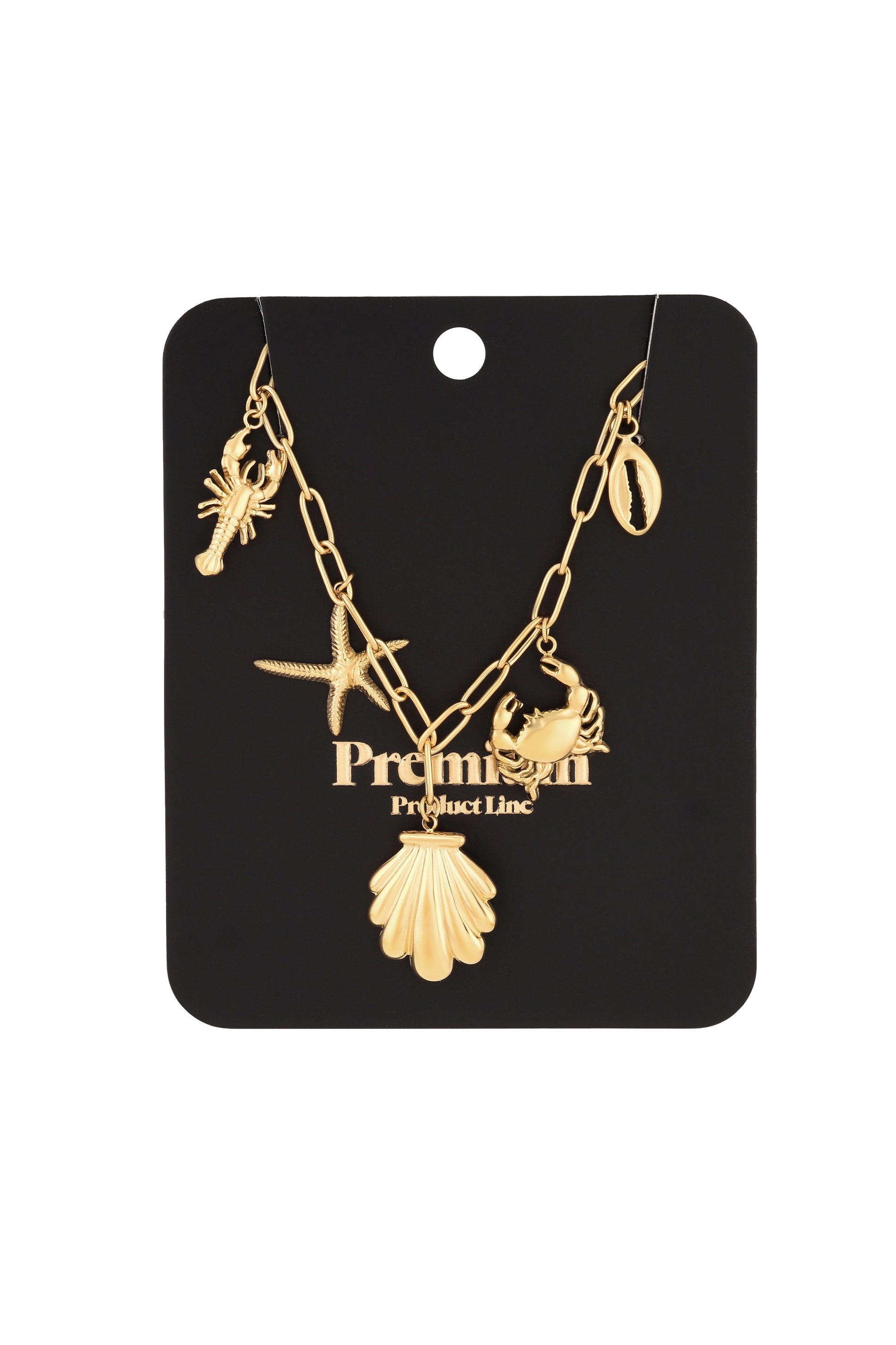 Elegant 14K Gold Plated Oceanic Pendant Necklace