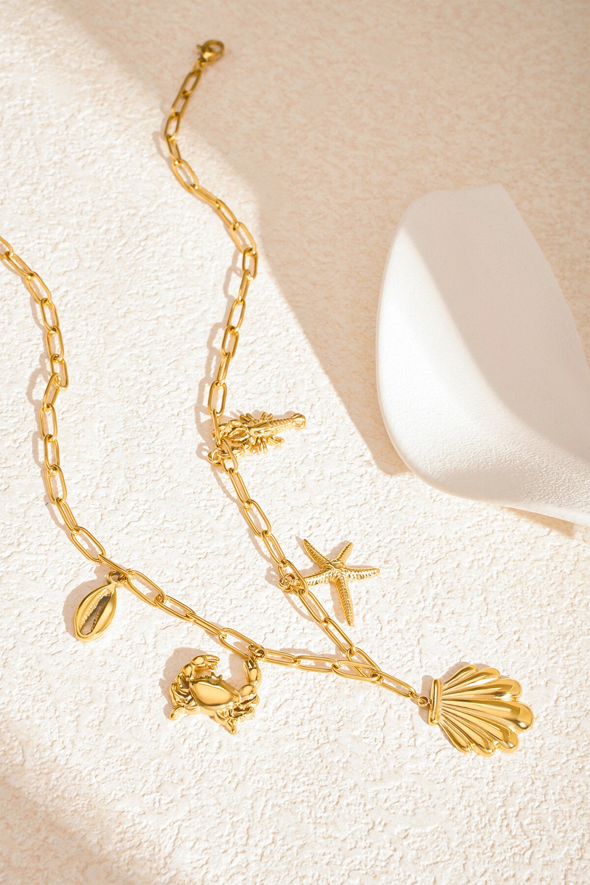 Elegant 14K Gold Plated Oceanic Pendant Necklace
