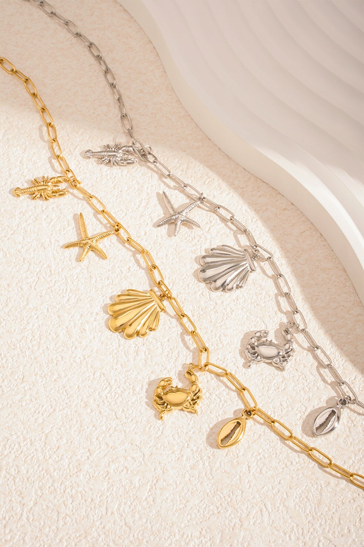 Elegant 14K Gold Plated Oceanic Pendant Necklace