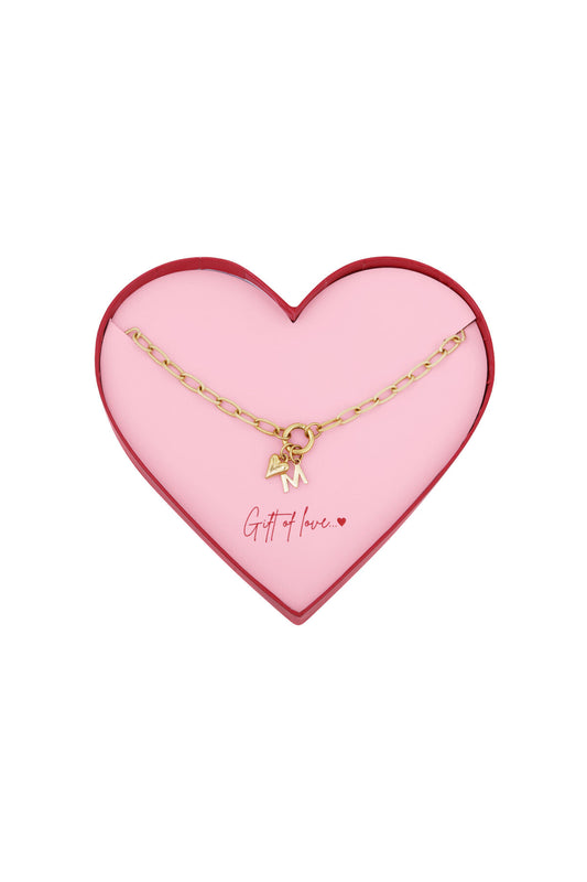 Elegant Gold Color Letter Pendant Necklace for Women
