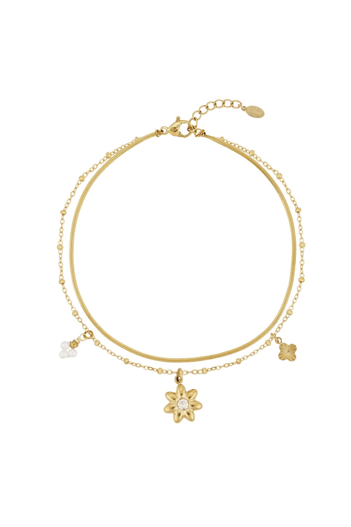 Elegant 14K Gold Plated Flower Ankle Bracelet for Summer