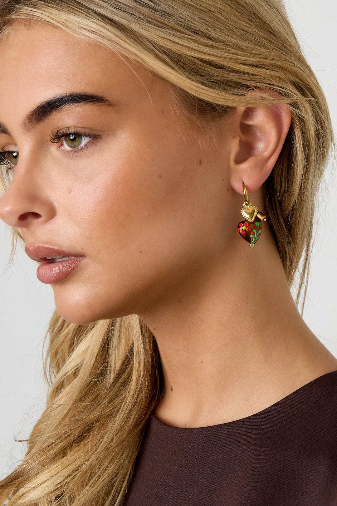 Stylish Heart Loop Drop Earrings for Winter