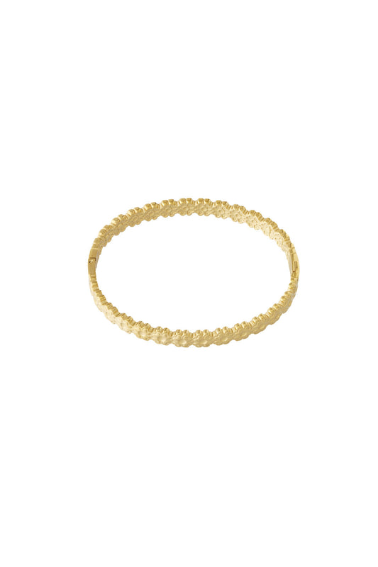 Elegant 14K Gold Plated Flower Bangle for Women