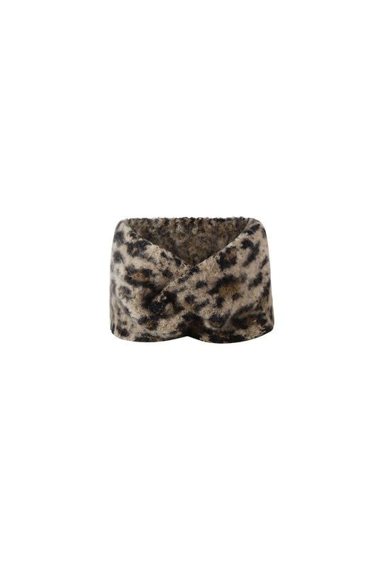 Leopard Print Khaki Hair Band for Women