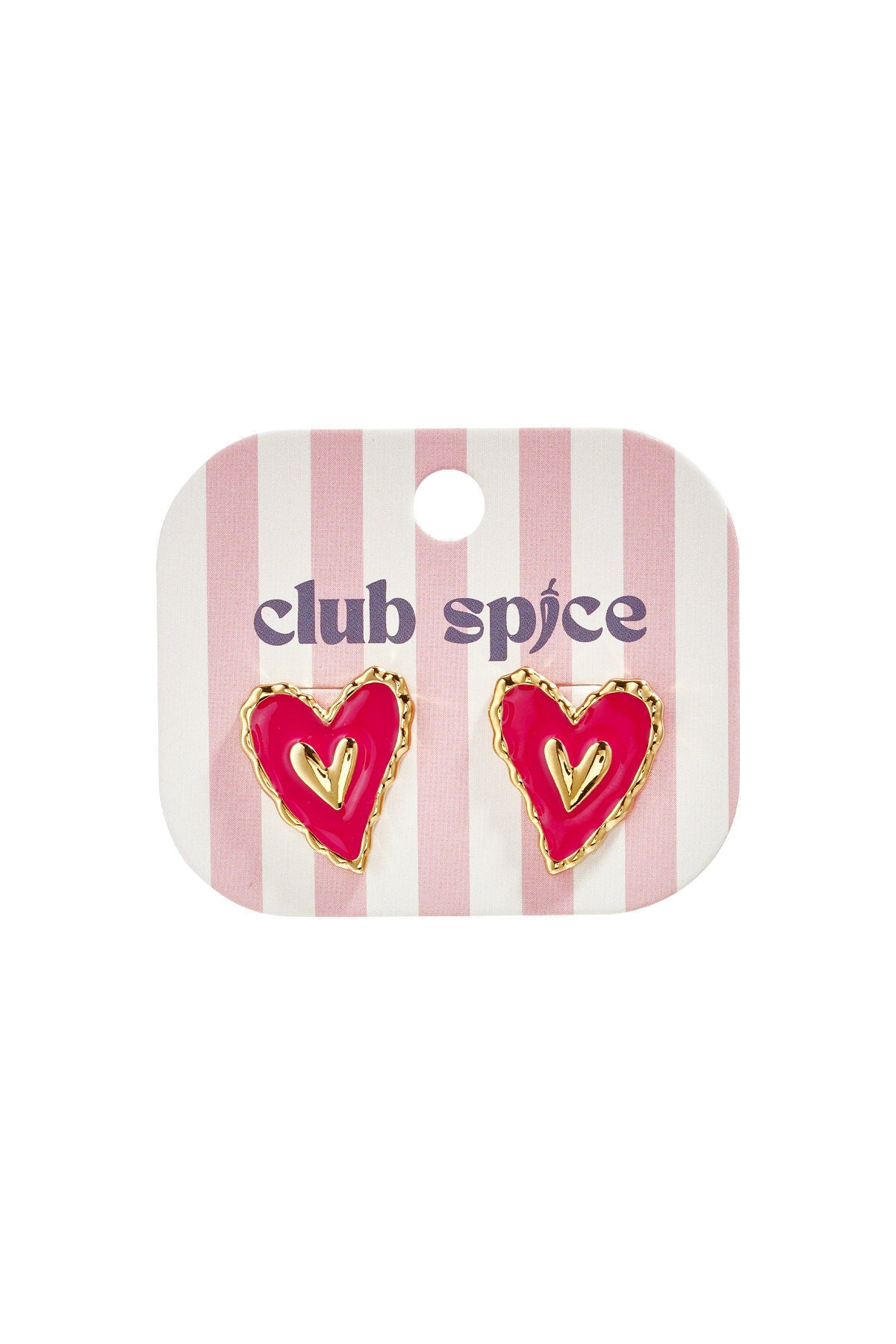 Gold Heart Stud Earrings for Valentine's Day