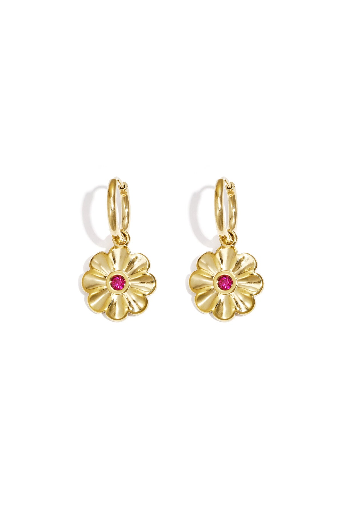 Elegant Flower Drop Earrings in Silver and Gold