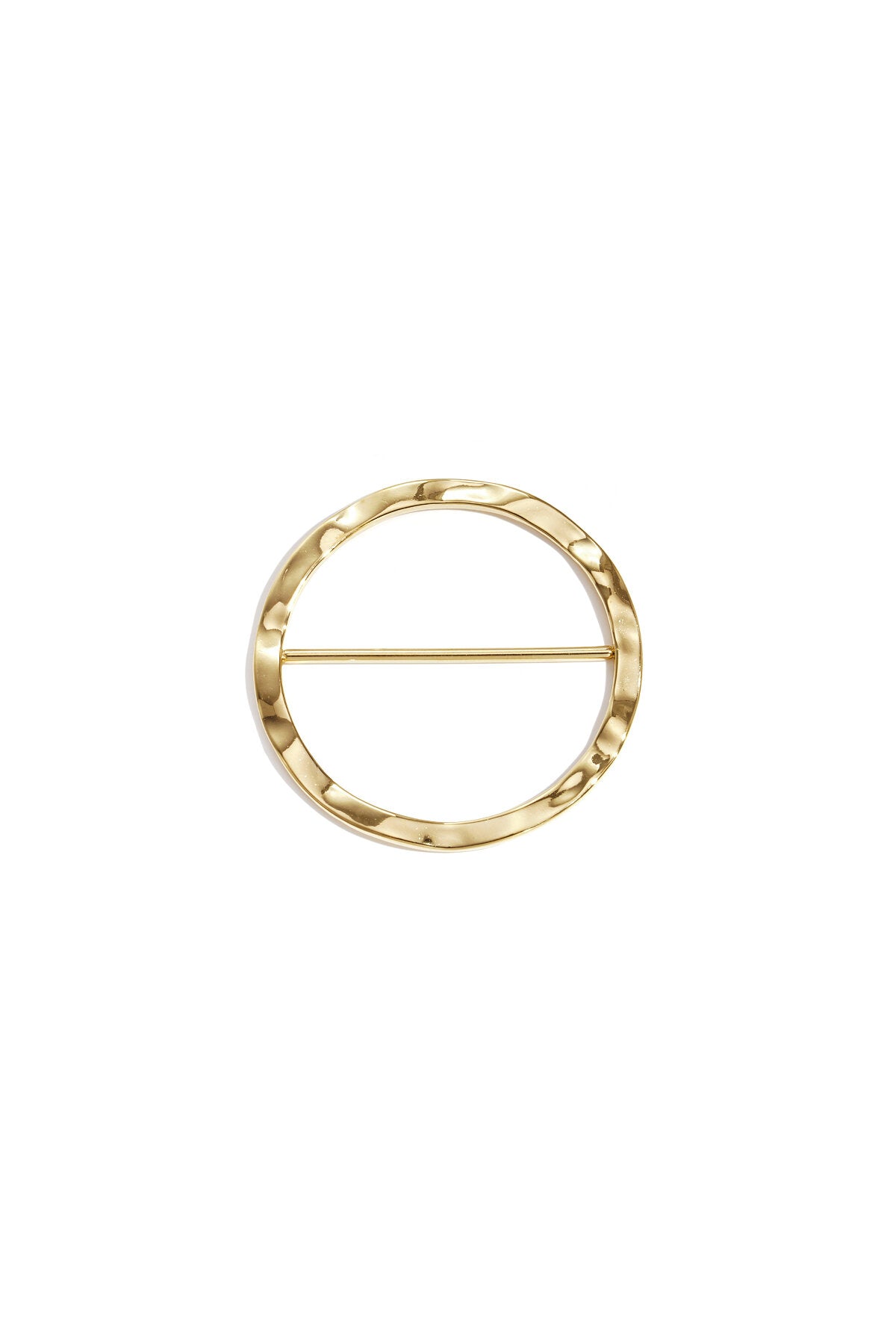 Elegant Gold Circle Silk Scarf Clip - All Fit, Casual Style