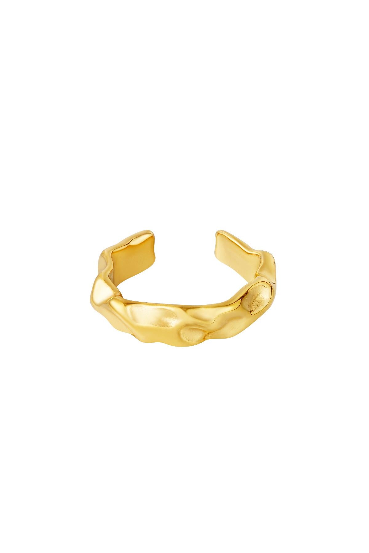 Ring organische vorm Goud kleur Stainless Steel One size