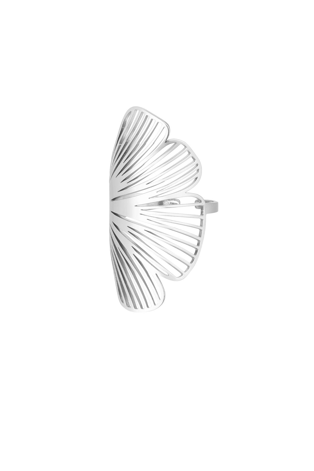Elegant Adjustable Statement Ring, Silver & Gold