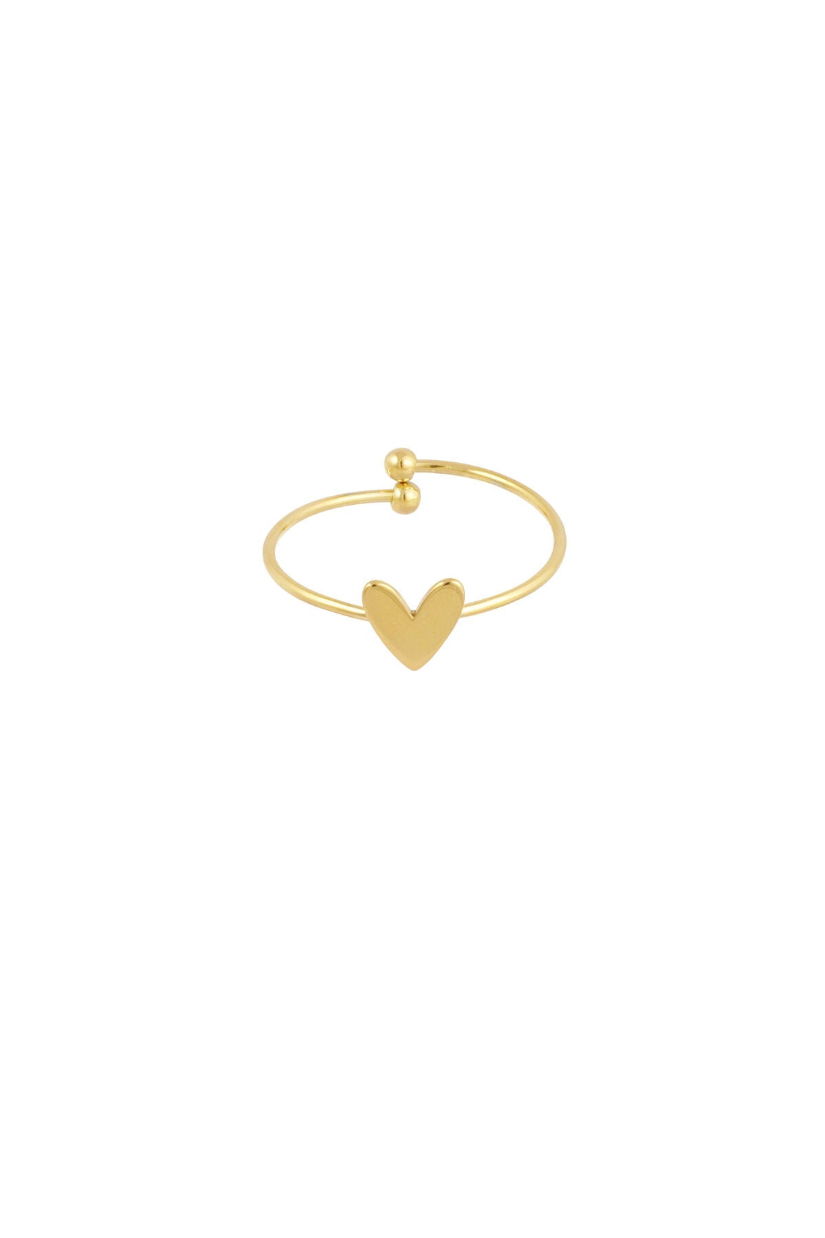 Elegant Adjustable Heart Ring - Silver & Gold