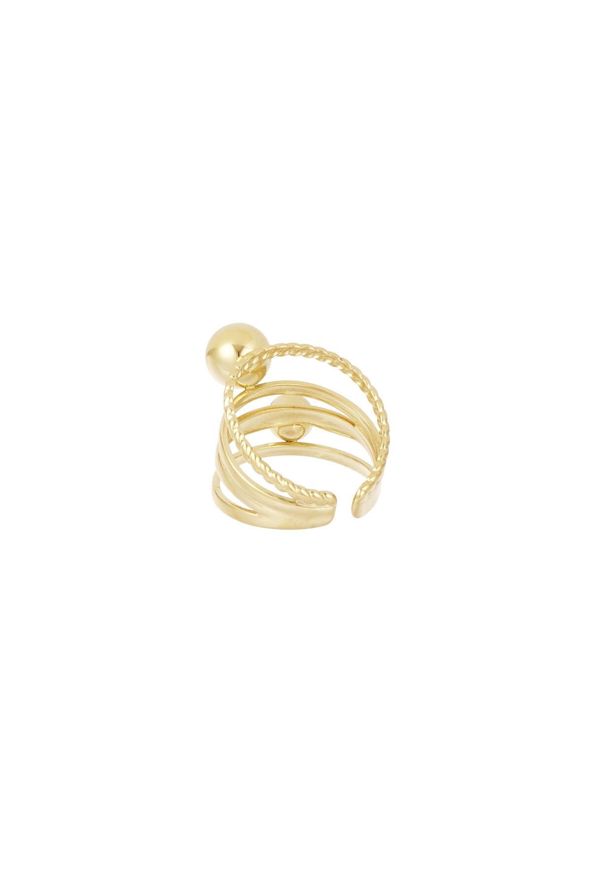 Elegant Statement Ring in Silver & Gold