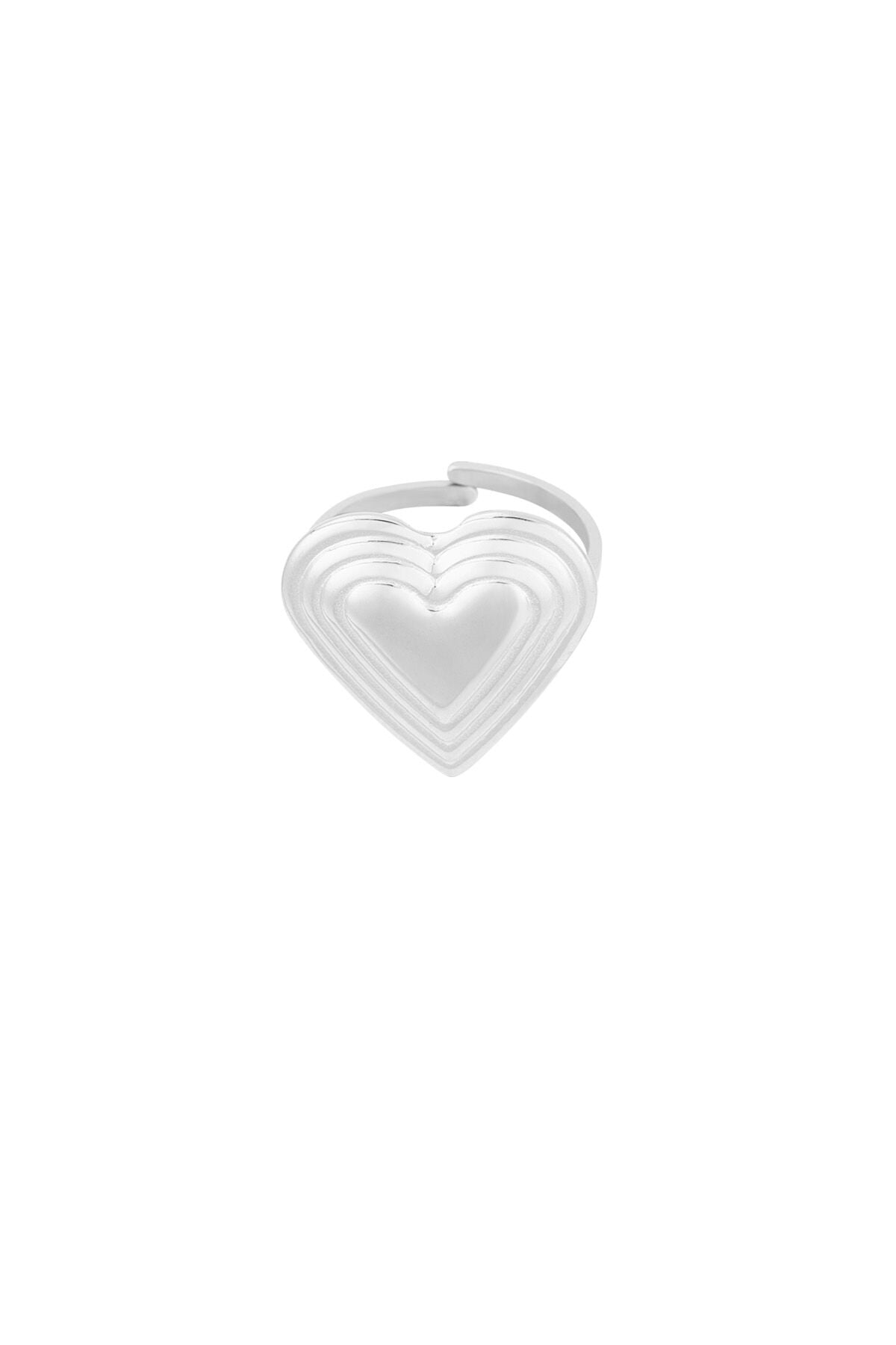 Elegant Statement Ring in Silver & Gold Tone