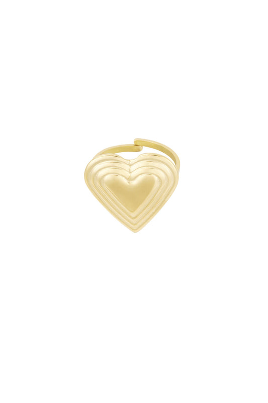 Elegant Statement Ring in Silver & Gold Tone